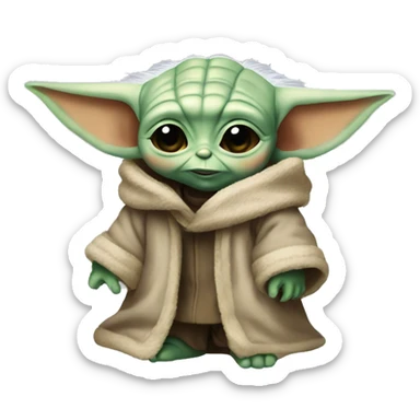 silindir şapkalı baby yoda sticker