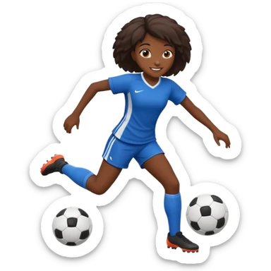 chica morena jugando futbol sticker