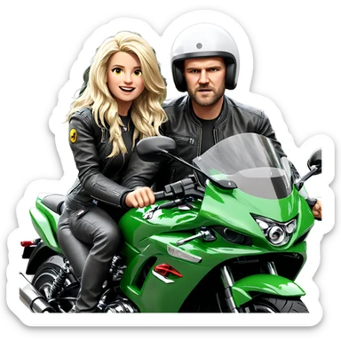 biker duo on motorcycle sticker