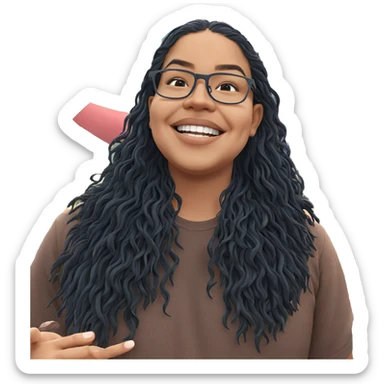 smiling boy in outdoor scene sticker