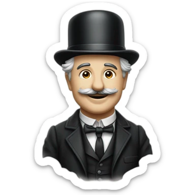 charlie chaplin avec une raie sur le côté sticker