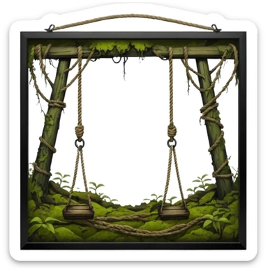 Old wold hanged in wild forest sticker