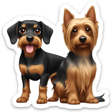 yorkie and daschund dog sticker