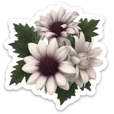 Black dahlia bouquet sticker