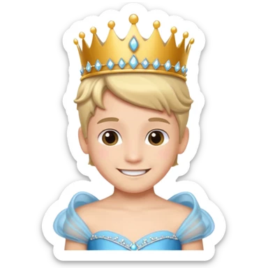 The boy is getting a princess makeover sticker