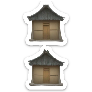 Chinese village hut sticker