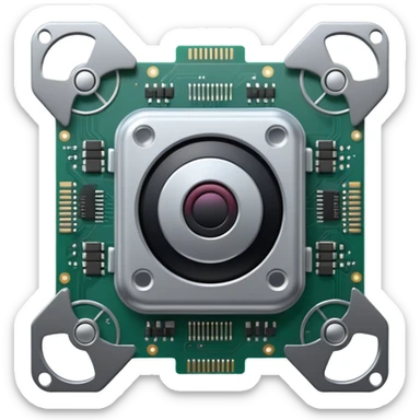 ultra realistic processor with small stamp drone sticker