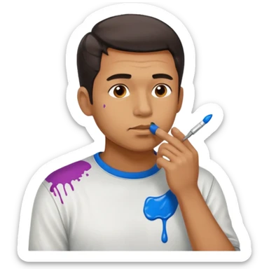 man shushing artist sticker