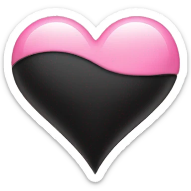 Half black and half pink heart sticker
