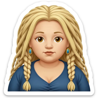 very fat beautiful rich blonde dreadlocked woman sticker