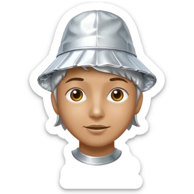 top of head tin foil hat  sticker