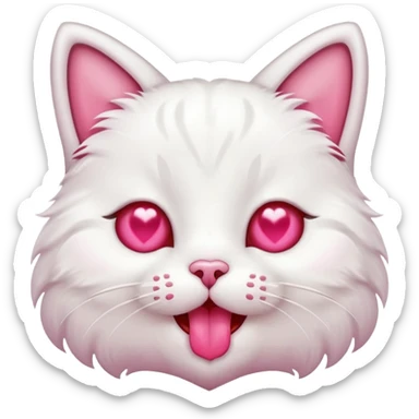 cat with heart eyes drooling sticker