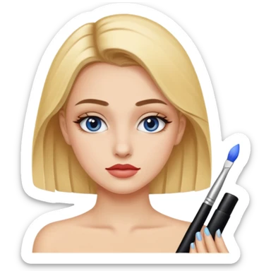 jeune adulte avec du maquillage sans pinceau sticker