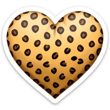 a leapord cheetah print heart sticker