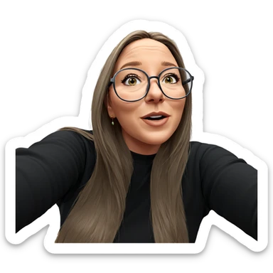 girl with glasses indoors sticker