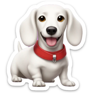 White sausage dog in heathers the musical sticker