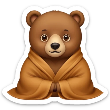Bear cozy in blanket sticker