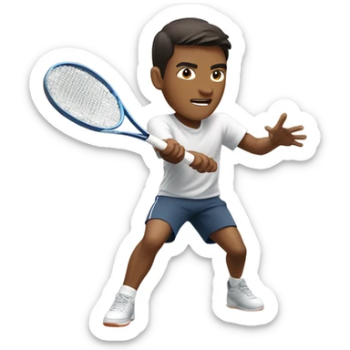 brown Asian guy play with tennis sticker