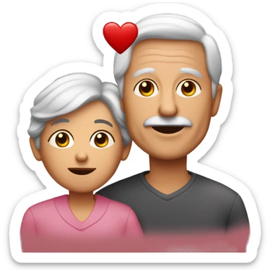 Grandparents with brown hairs in Day St Valentines  sticker