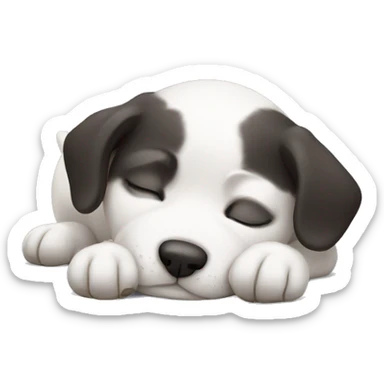 White puppy sleeping sticker