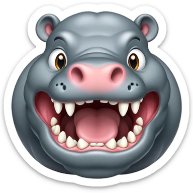 angry hippopotomas sticker