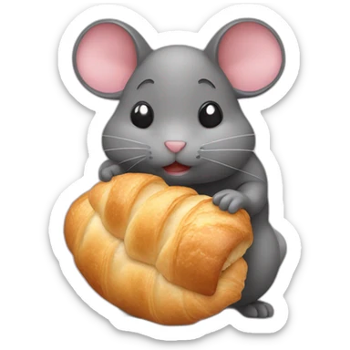 Souris qui mange un croissant sticker