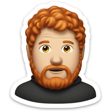 Fat face redheaded man in a hood sticker