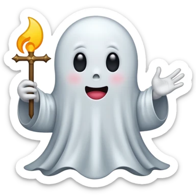 Cute ghost siéging heil sticker