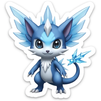 Elemental dark dusky mechanical frosty fairy-like fantasy epic rare Glalie-Sneasel-Togetic-Pokémon-Fakémon-hybrid-creature sticker