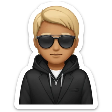 hoodie, sunglasses, suit sticker