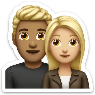 Blonde woman with boyfriend dark hair  sticker