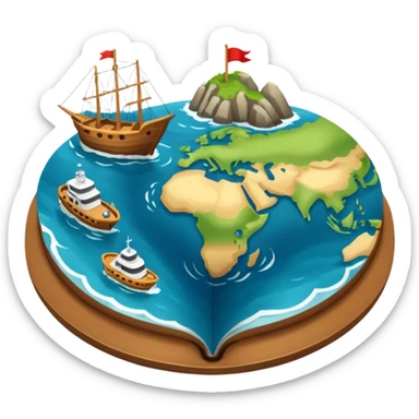navegar, mar, mundo, mapa, brújula, dirección sticker