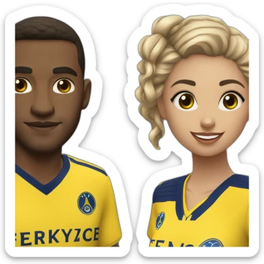 guy and a girl wearing fenerbahce jerseys sticker