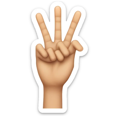hand three middle fingers up two others touching in front sticker