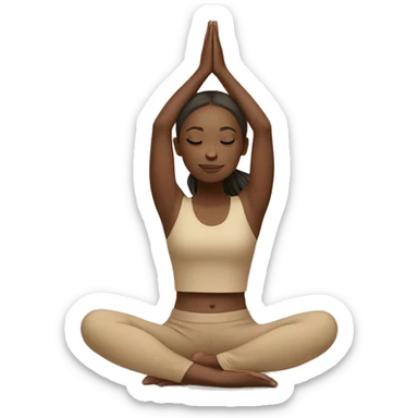 Girl doing yoga in beige tones  sticker
