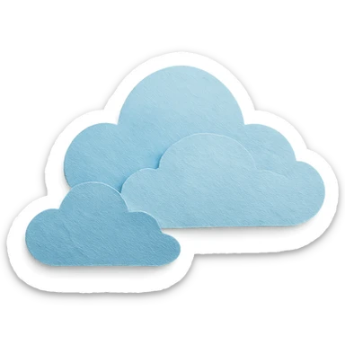 paper craft style clouds with layered paper look sticker