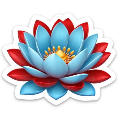 light blue lotus flower spilling wblood sticker