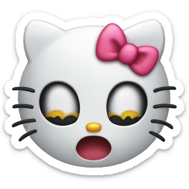 Angry hello kitty face  sticker