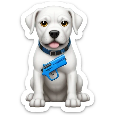 staffordshire with blue gun sticker