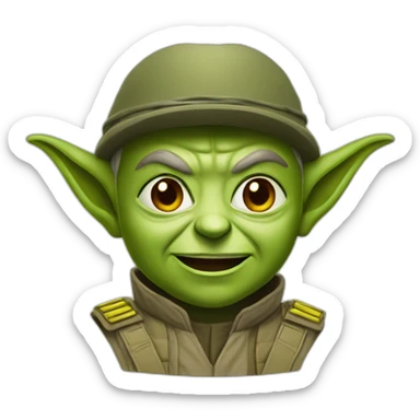Yoda Ukrainian army general smile  sticker