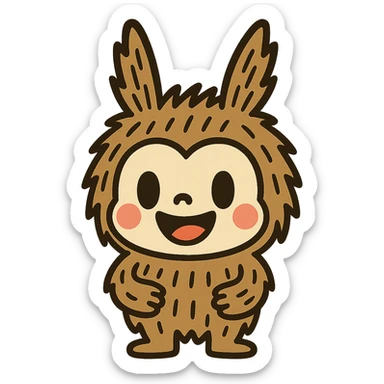 Labubu character icon in a playful, modern style, colorful, friendly, simple background sticker