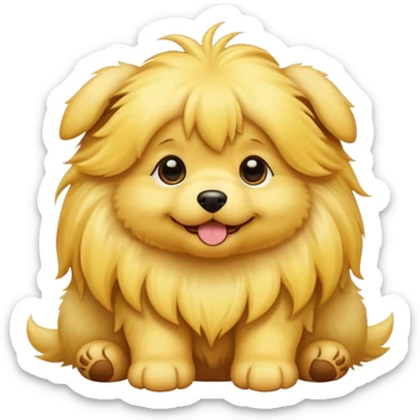 Yellow long-haired puppy sticker
