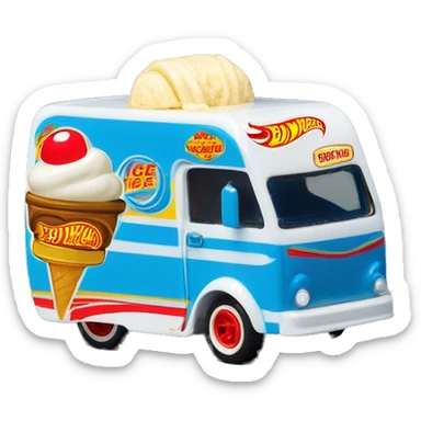 Hot wheels style, 1971, good humor ice cream caravan, blue,  sticker
