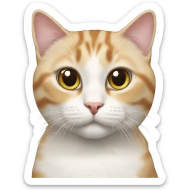 realistic indoor cat with food sticker