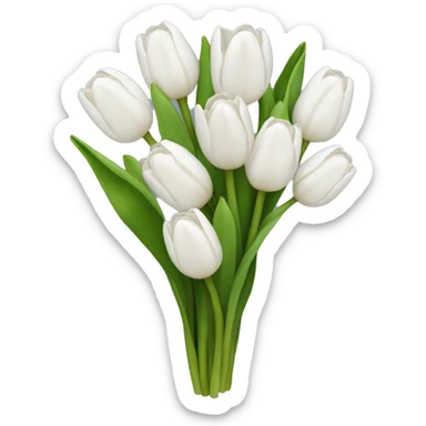 white tulip bouquet  sticker
