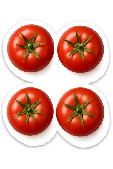 pomodoro visti dall'alto iperrealistiche 4k sticker