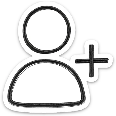 Google Material Design icon for 'Vacancies' showing a simple briefcase or minimalist 'person with plus' icon sticker