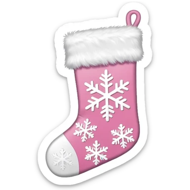 White and pink Christmas sticker