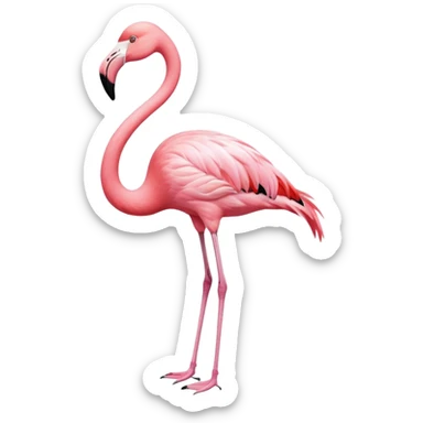 flamingo standing on one leg sticker