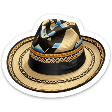 Colombian Sombrero Voltiao black and beige sticker